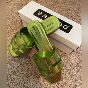 Metallic Double Strap Sandal Sz 9